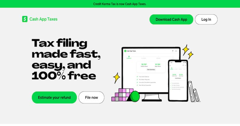 Cash App Taxes home page