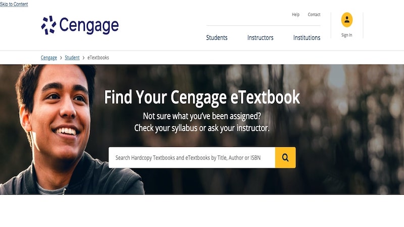 Cengage home page