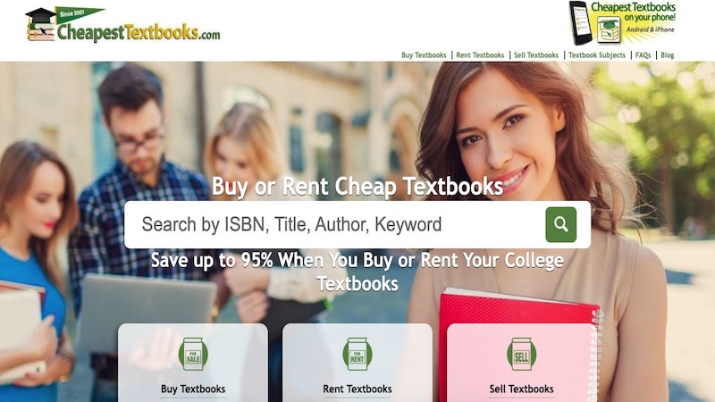 CheapestTextbooks home page