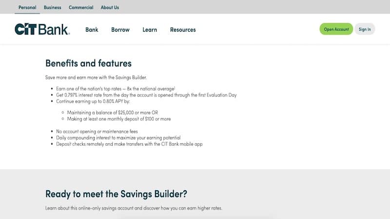 CIT Bank Savings Builder