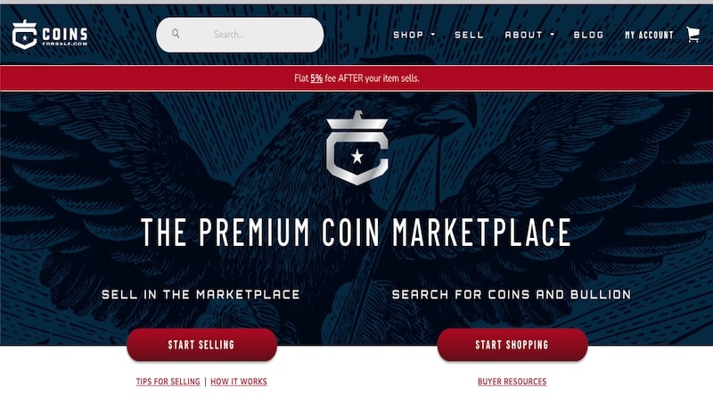 CoinsForSale.com homepage