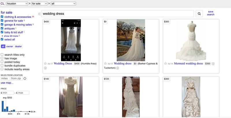 Craigs list wedding dresses