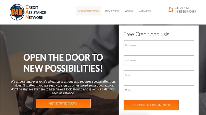 Credit Assistance Network homepage
