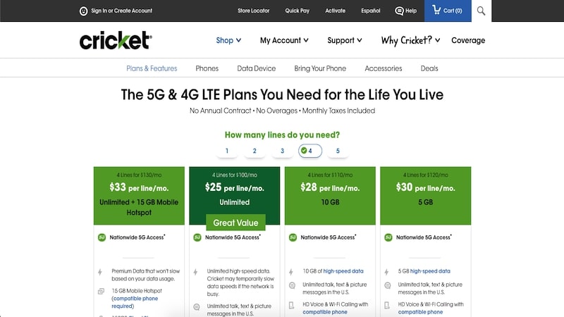 Cricket Wireless Lowers Price on 100GB Simply Data Plan for