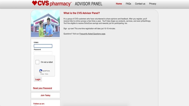 CVS Adivsor Panel homepage