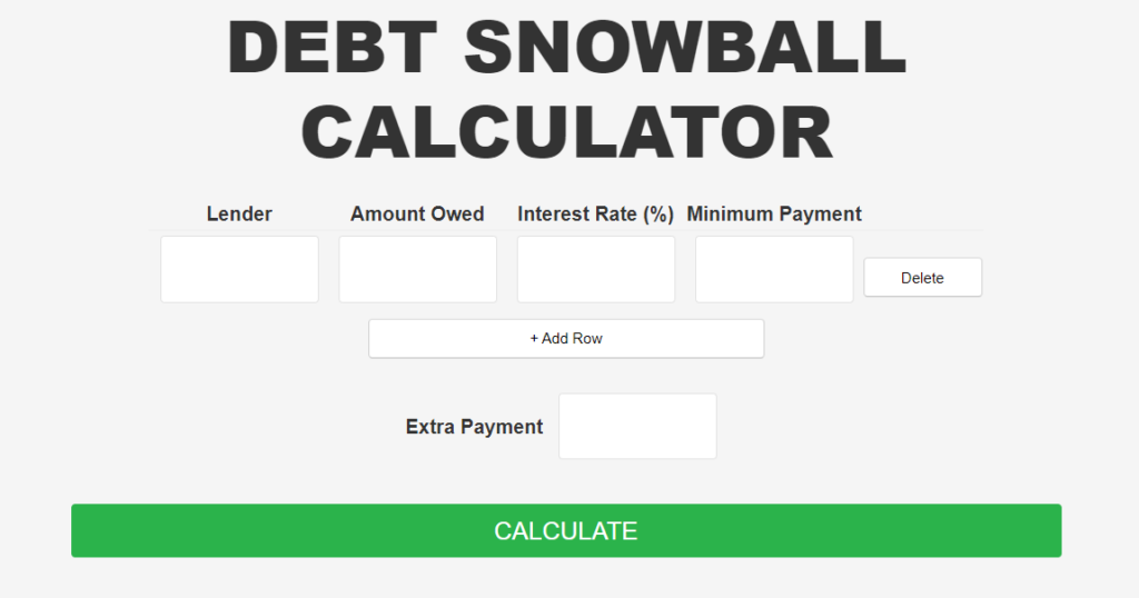 debt snowball calculator