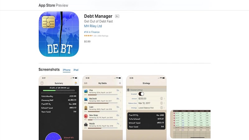 Debt Manager homepage