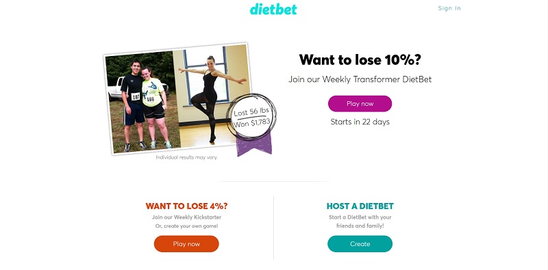 dietbet - lost 56 lbs won $1,783