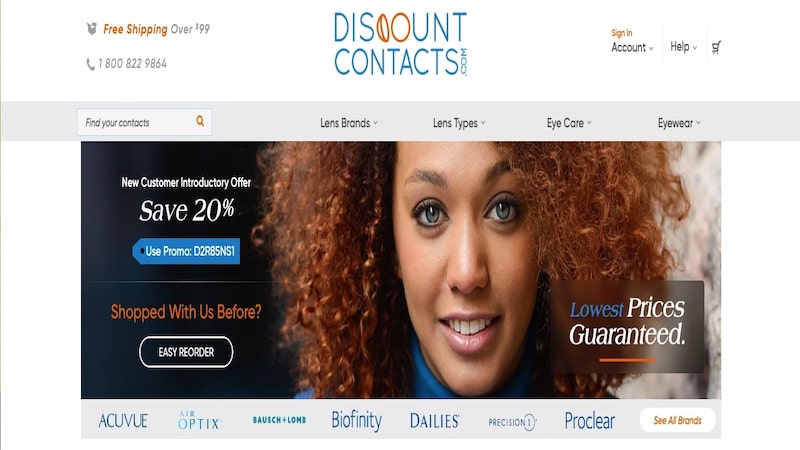 discountcontactlenses.com homepage