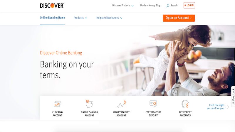discover bank homepage