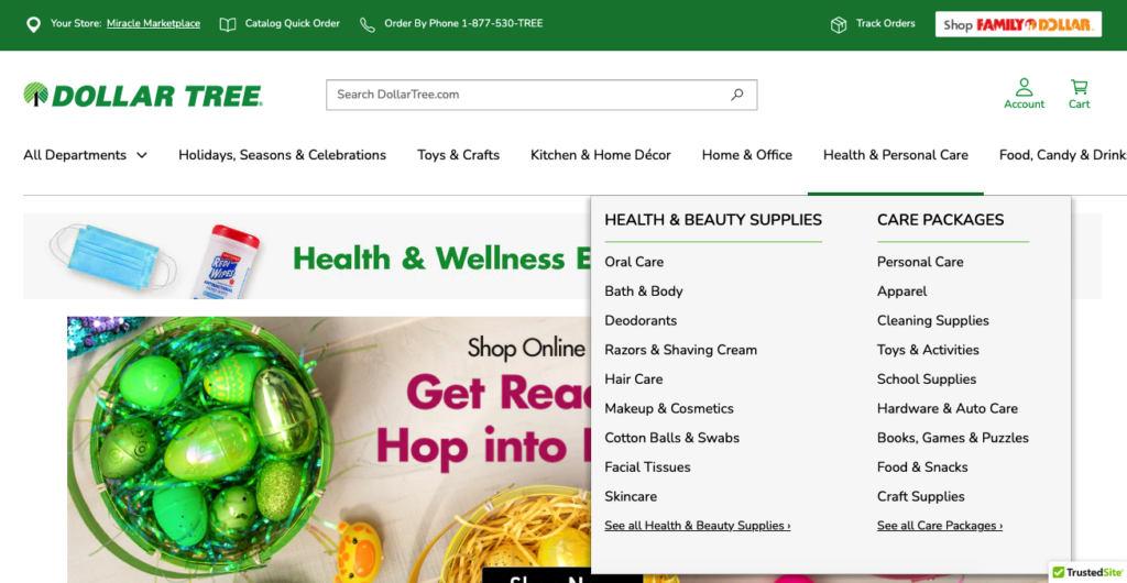 Dollar Tree home page