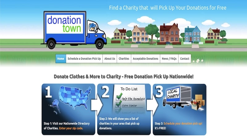 Donation Town homepage