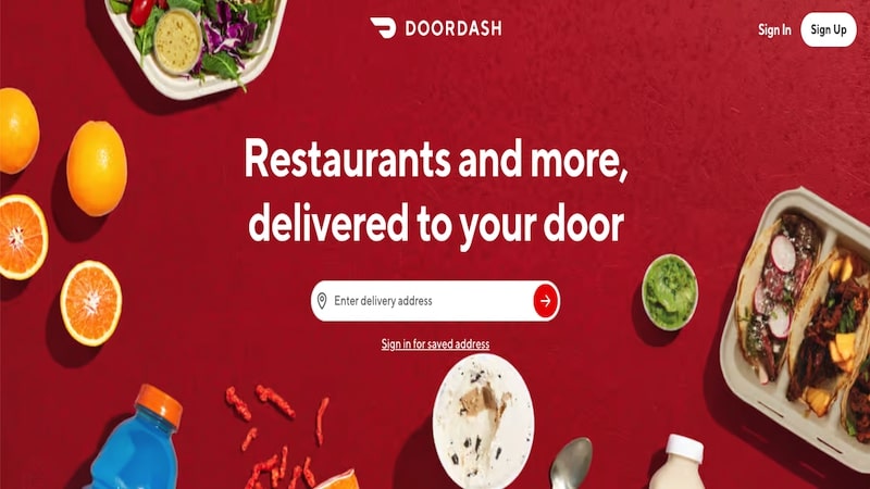 Doordash homepage