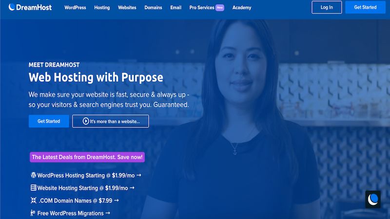 Dreamhost home page