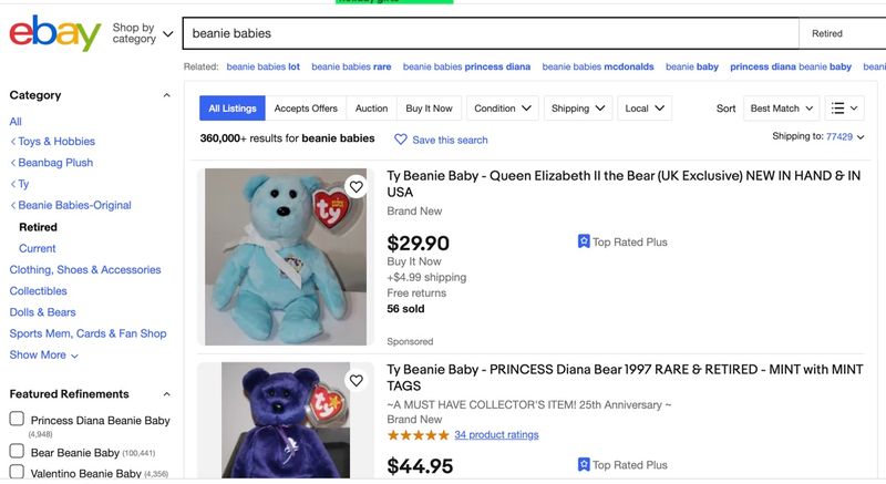 beanie babies for sale on ebay