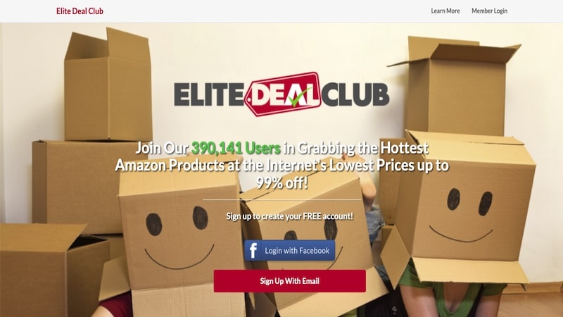 Elite Deal Club homepage