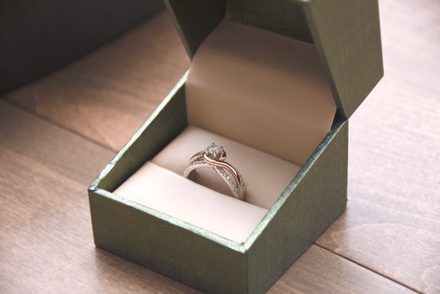 engagement ring in box