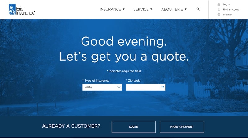 Erie Insurance homepage