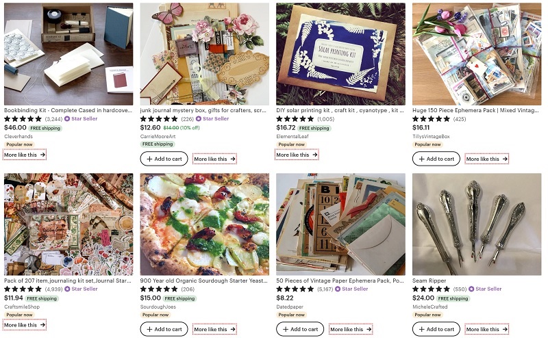 craft supplies selling on Etsy