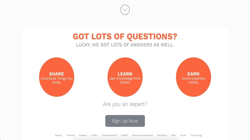 Experts 123 homepage