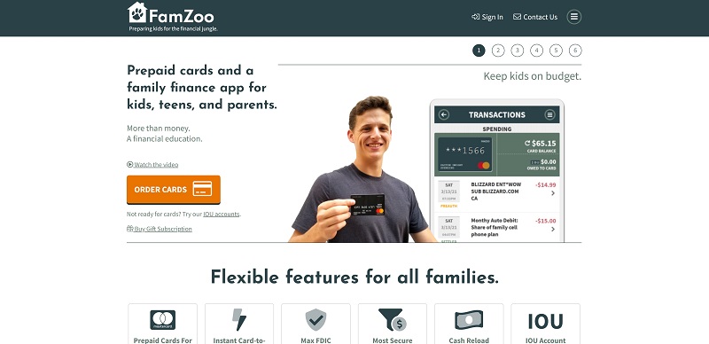 famzoo debit card home page