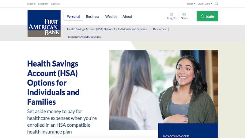 First American Bank HSA home page
