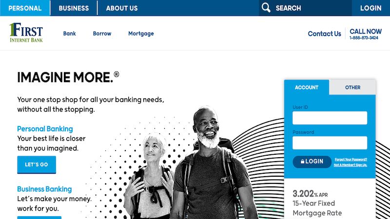 First Internet Bank home page