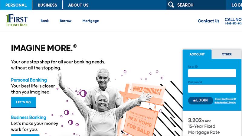 First Internet Bank homepage
