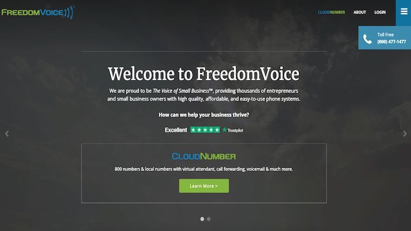 FreedomVoice homepage