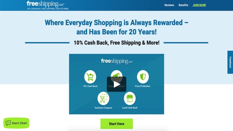 Free Shipping homepage