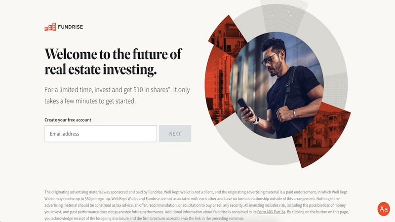 Fundrise homepage
