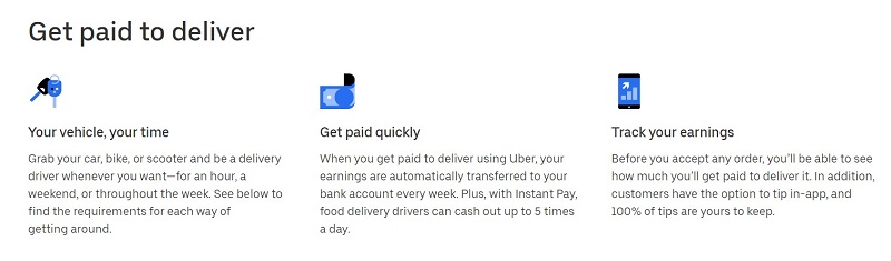 how to get paid to deliver with uber eats