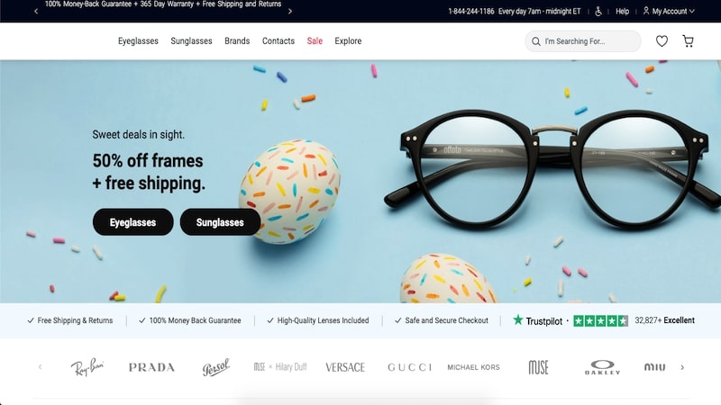 GlassesUSA.com homepage