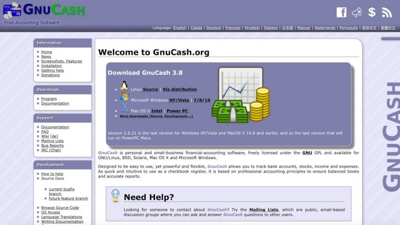 GnuCash homepage