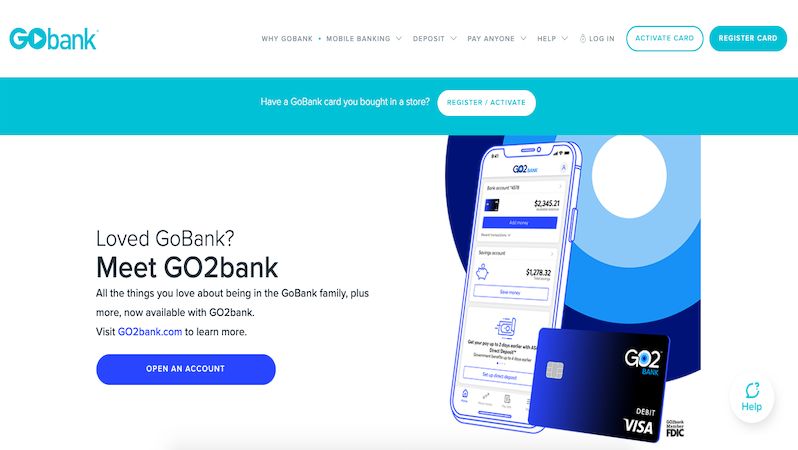 GoBank homepage