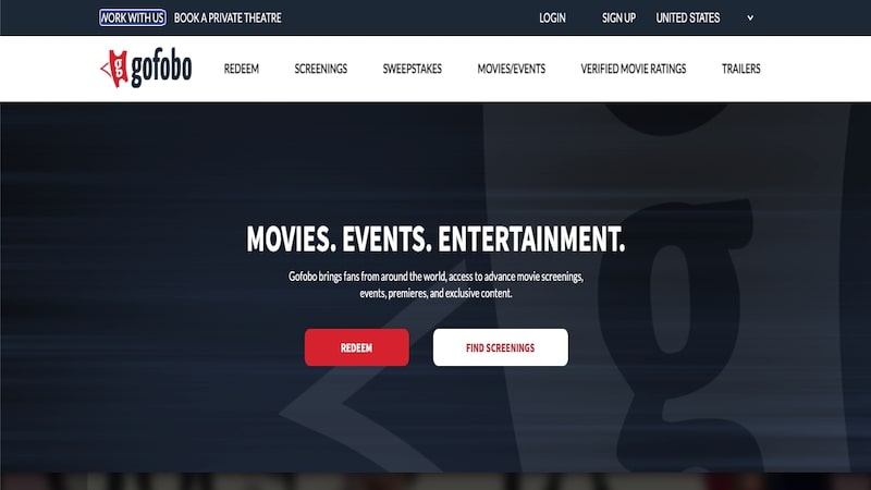 Gofobo homepage