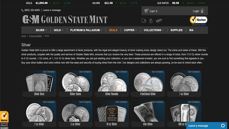 golden state mint homepage