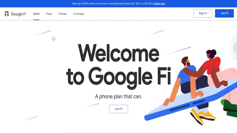 Google Fi home page