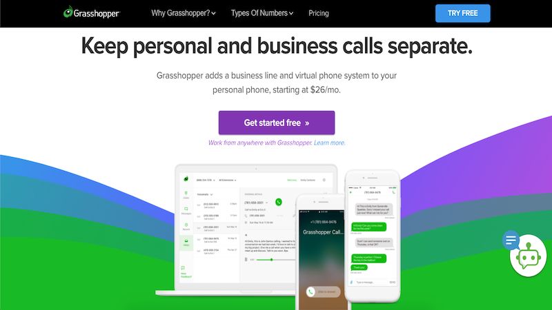 grasshopper - keep personal and business call seperate
