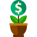 Icona della pianta di crescita degli investimenti