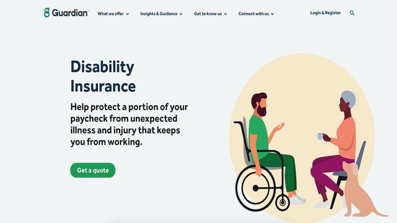 Guardian Life disability insurance page