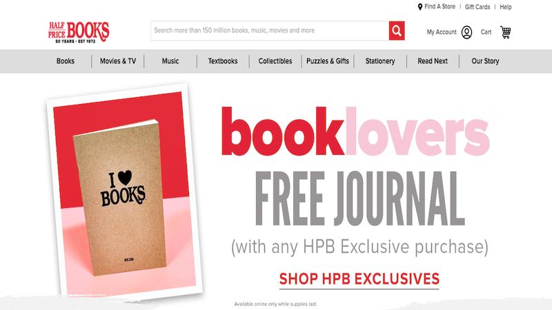 Half Price Books home page