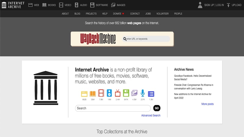 internet movie archive homepage