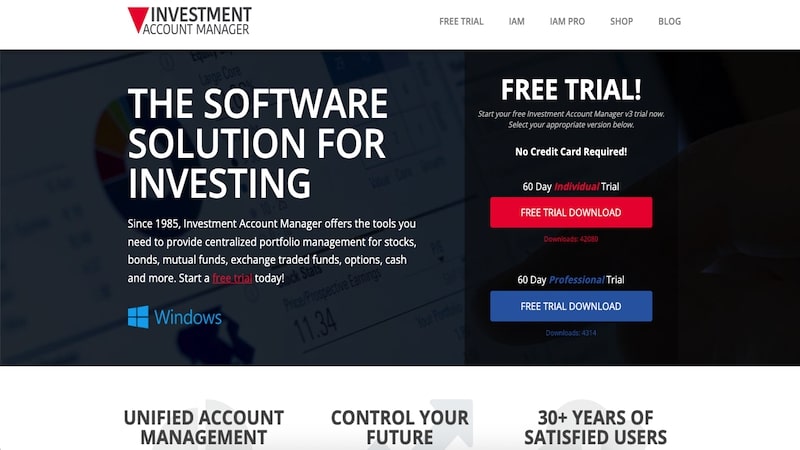 Investment Account Manager homepage
