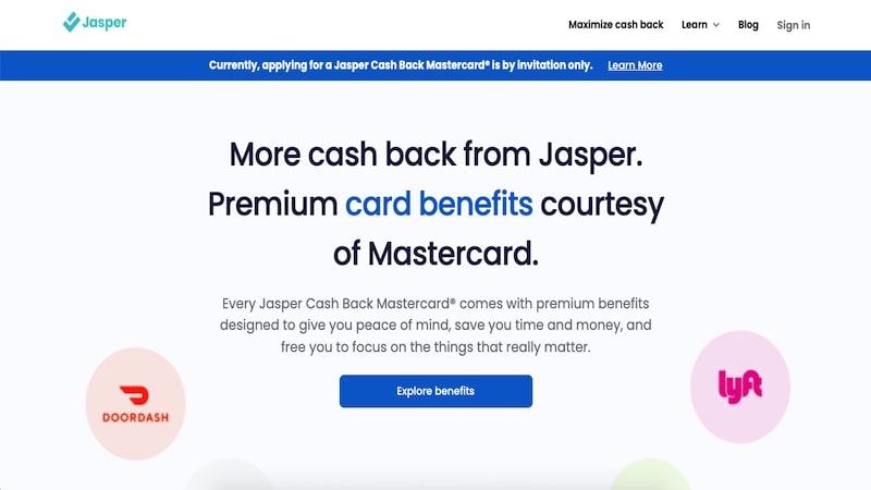 jasper card homepage
