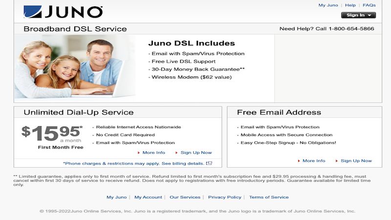 Juno home page