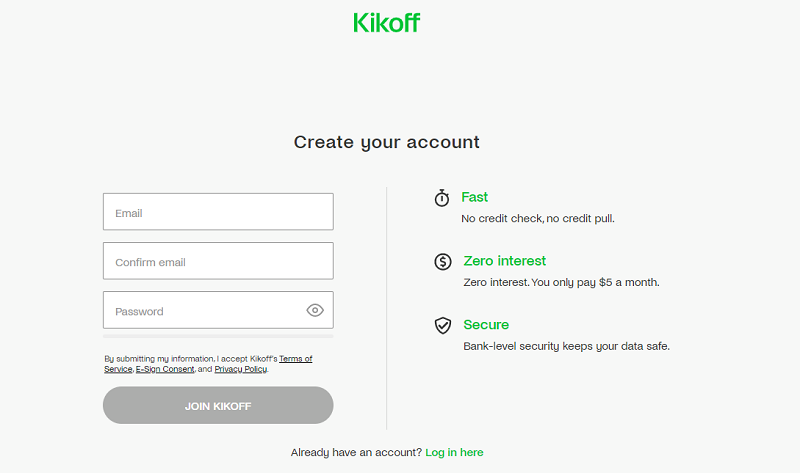 kikoff account sign up
