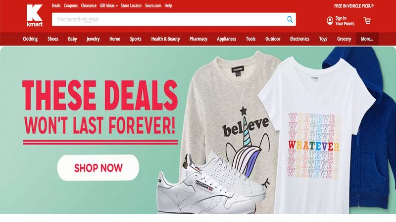 Kmart home page