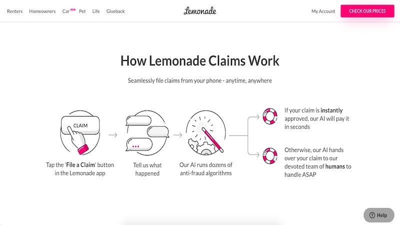 Filing a claim with the Lemonade app