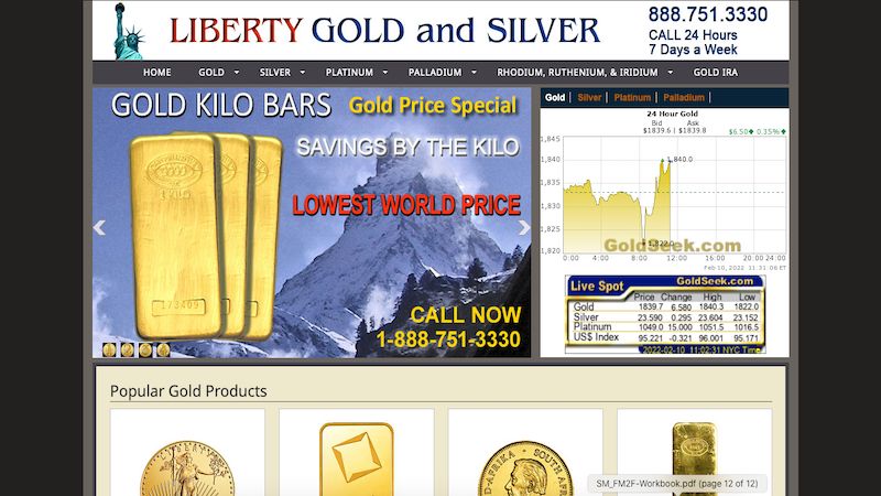 Liberty Gold and Silver home page